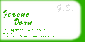 ferenc dorn business card